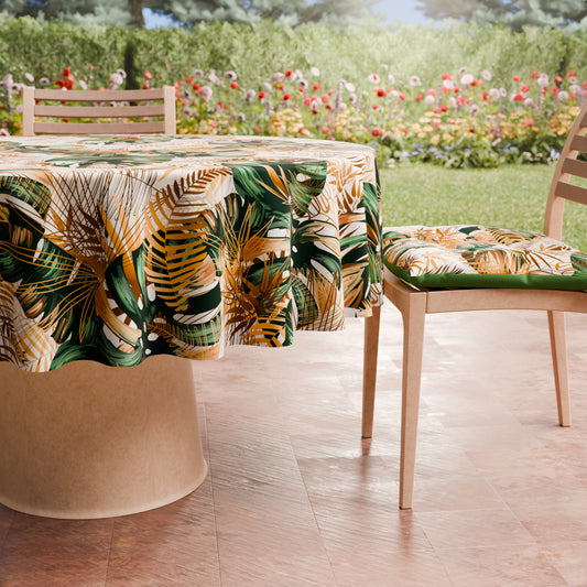 Nappe Ronde Anti-taches Élégante - Idéale pour cuisine et salle à manger - Tropical 04