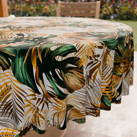 Nappe Ronde Anti-taches Élégante - Idéale pour cuisine et salle à manger - Tropical 04