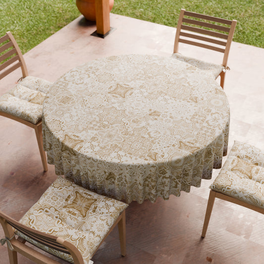 Nappe Ronde Anti-taches Élégante - Idéale pour cuisine et salle à manger - Vietri Taupe