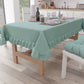 Tablecloth, Tablecloth with Ruffles, Table Cover with Ruffles, Aqua Green 