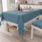 Shabby Chic Tablecloth Table Cover with Avion Blue Lace and Bows 