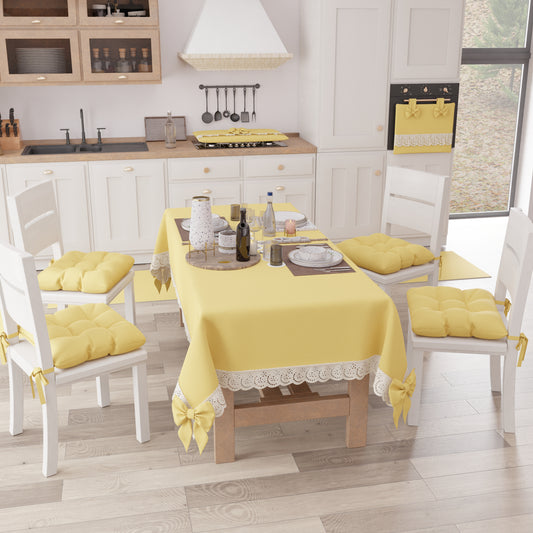 Cuscini per Sedie Coprisedia Shabby Chic Tinta Unita Giallo