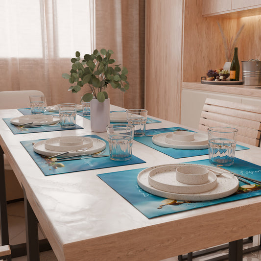 Sets de table américains à impression numérique Blue Lagoon