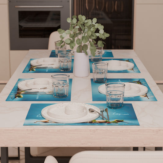 Sets de table américains à impression numérique Blue Lagoon