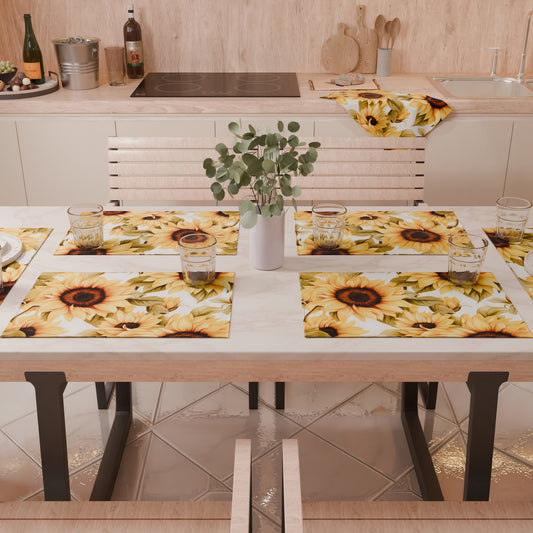 Sets de table américains à impression numérique Tournesol