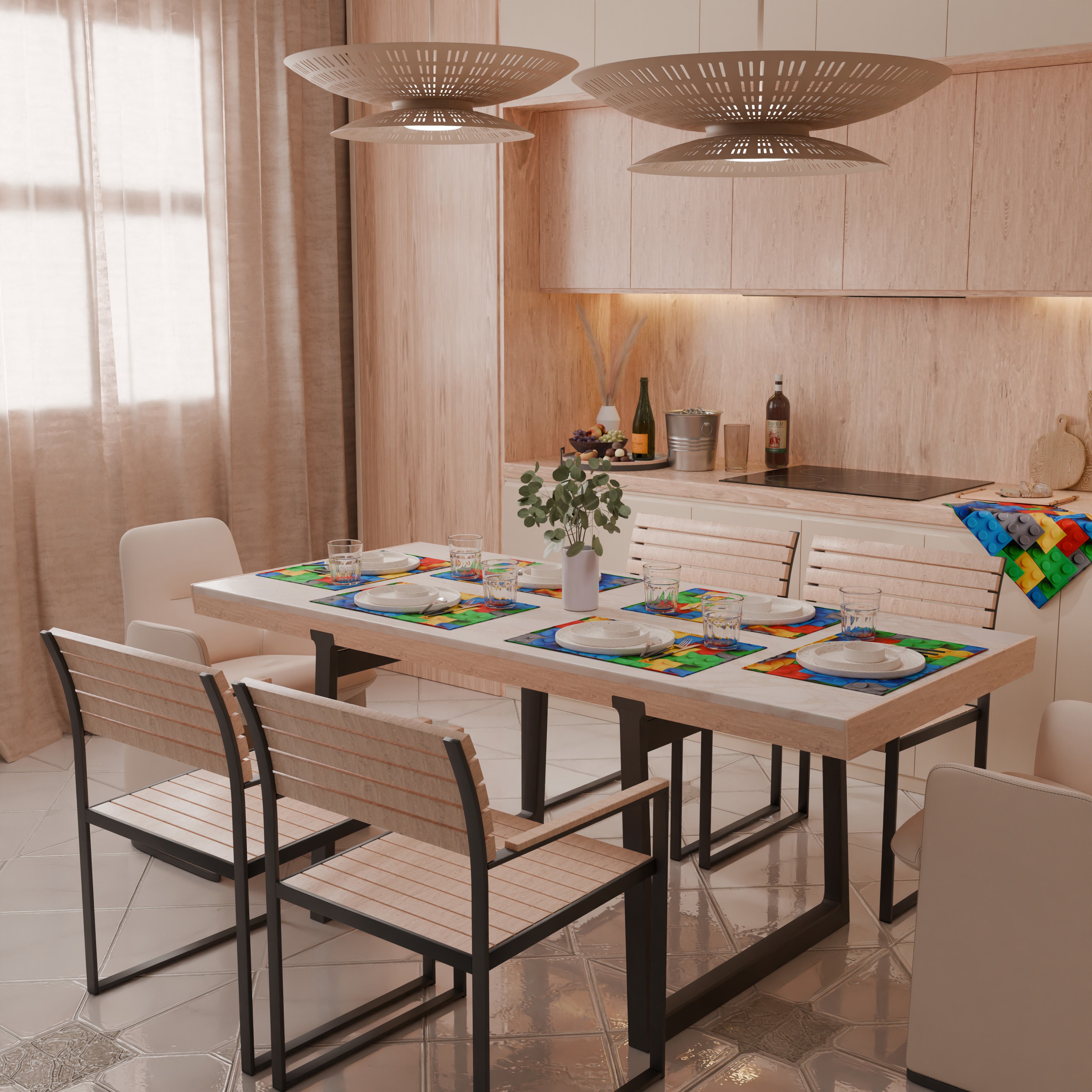 Set Di 8 Tovagliette Americana Intrecciate In Vinile - Color Oro Aurora, Lavabili E Resistenti Al Calore - Per Tavolo Da Cucina, Interni Ed Esterni