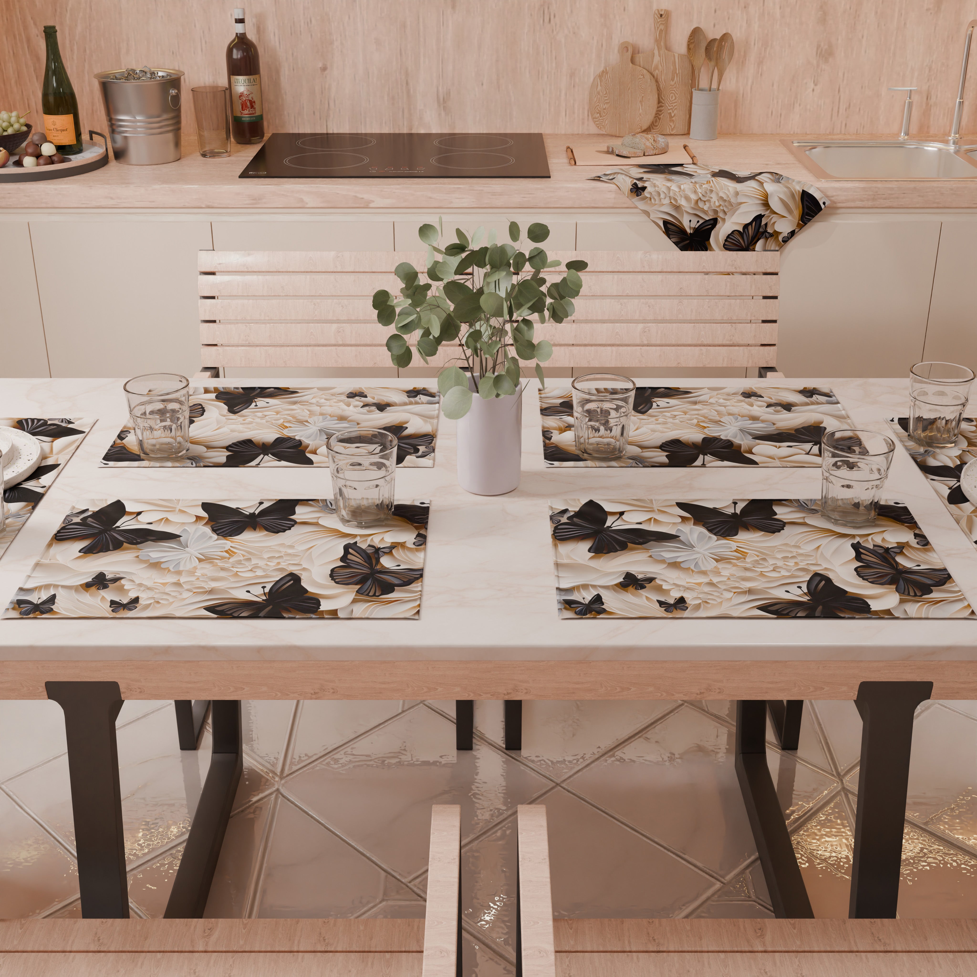 Doge Milano Set Di 2 Tovagliette Rettangolari, 100% Made In Italy Tovagliette Americane Antimacchia Con Stampa Digitale Antiscivolo E Lavabili Modello Natale Lotti Cm 40x30 41000783