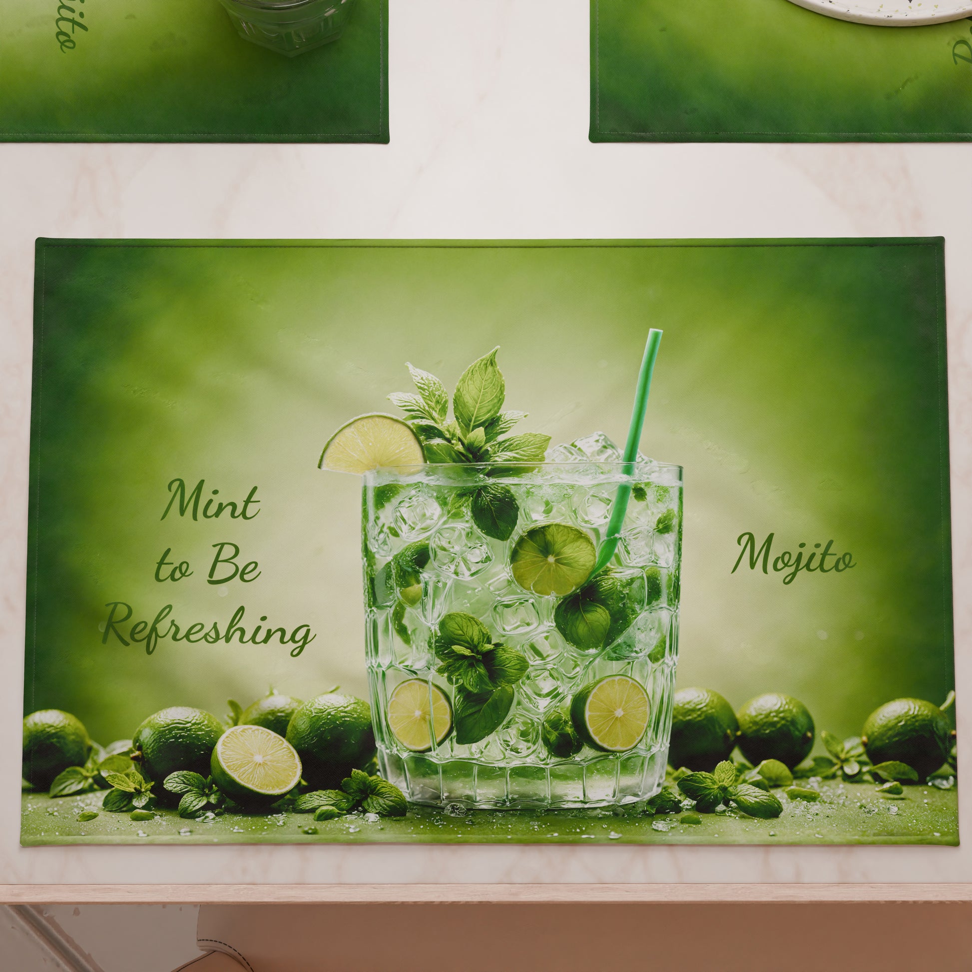 Matches21 - Set di 4 tovagliette alla moda, colore verde menta Matches21 - Set di 4 tovagliette alla moda, colore verde menta