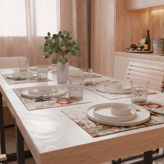 Sets de table américains en impression numérique Vintage Flower