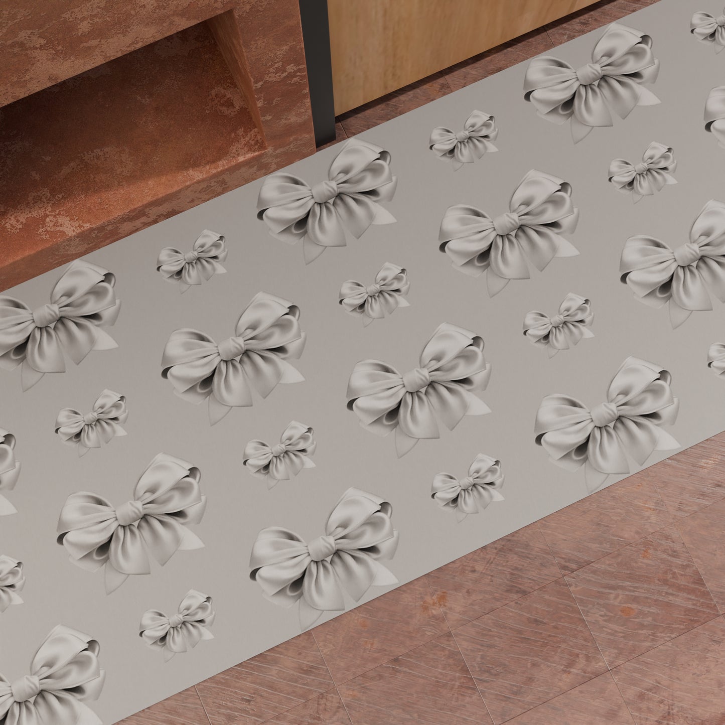 Tappeto Cucina Antiscivolo Passatoia Cucina lavabile, Cucina Fiocco Grigio