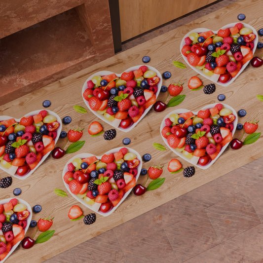 Non-slip kitchen rug, washable kitchen runner, strawberries