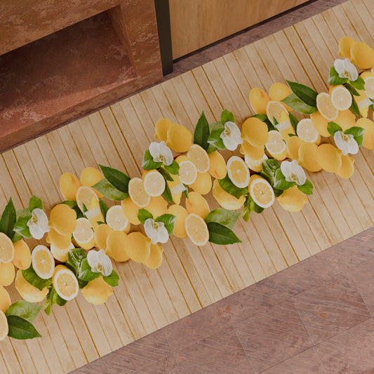 Non-slip kitchen rug, washable kitchen runner, Lemon