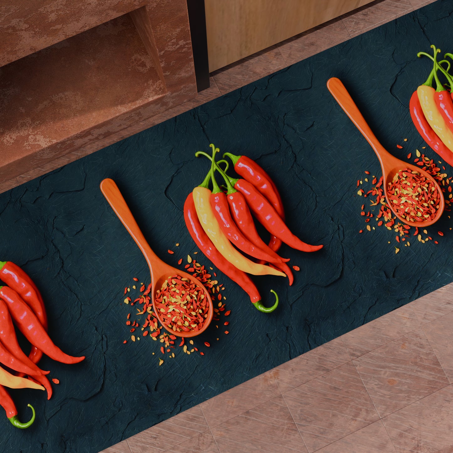 Tappeto Cucina Antiscivolo Passatoia Cucina lavabile, Cucina Peperoncino