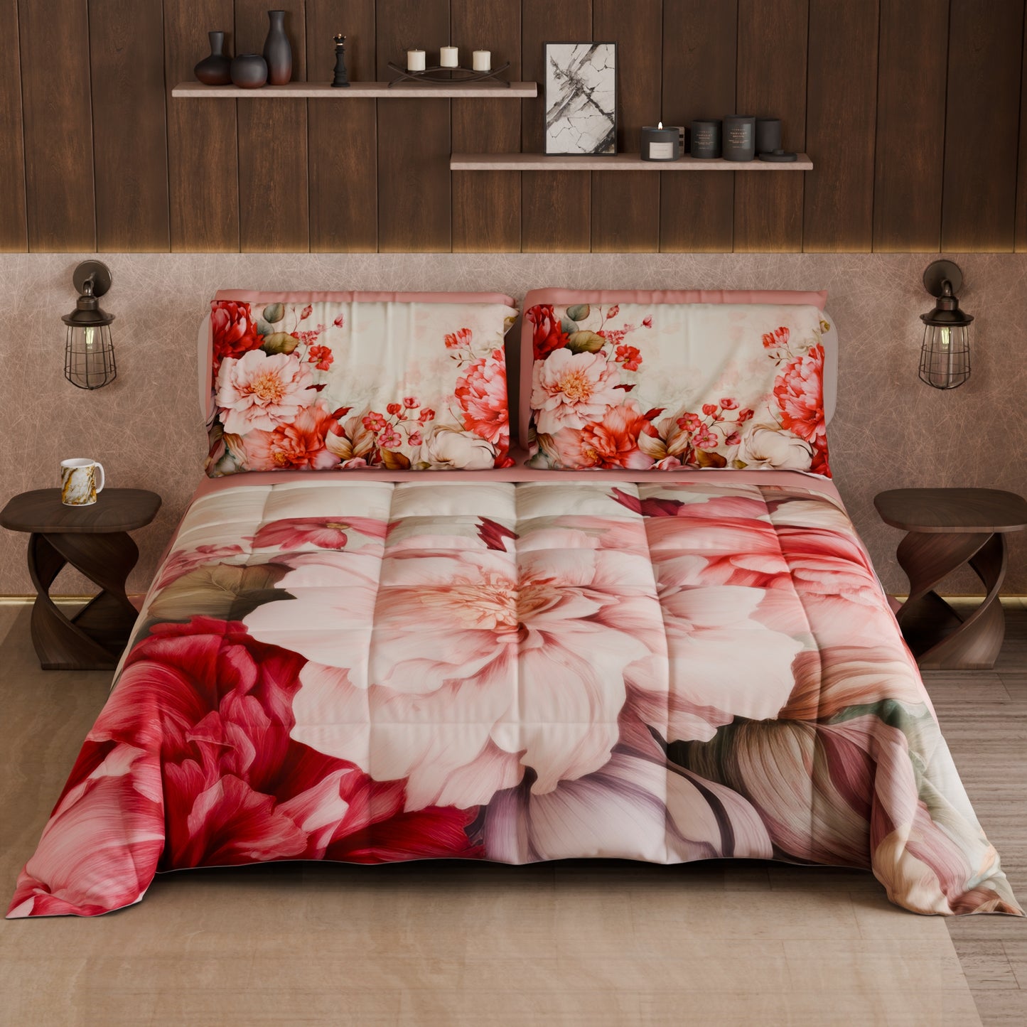 Piumone, Trapunta Matrimoniale, Singola, Piazza e Mezza Floreale 04-152