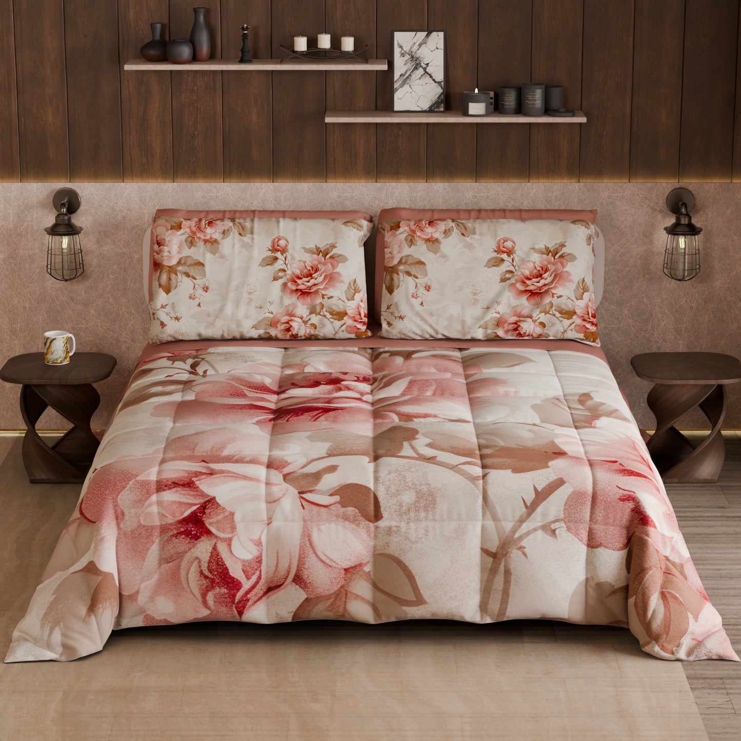 Piumone, Trapunta Matrimoniale, Singola, Piazza e Mezza Floreale 04-156