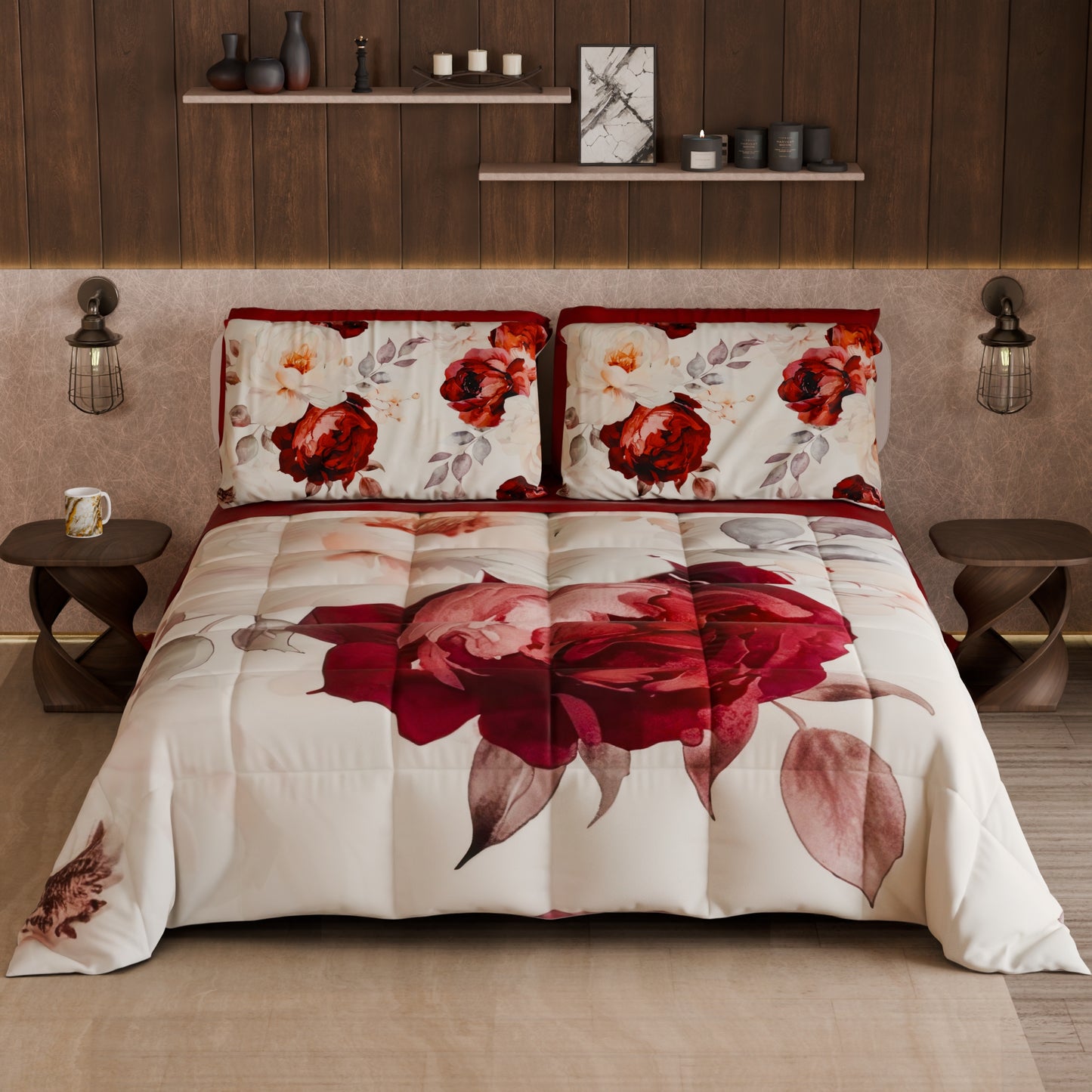 Piumone, Trapunta Matrimoniale, Singola, Piazza e Mezza Floreale 04-171