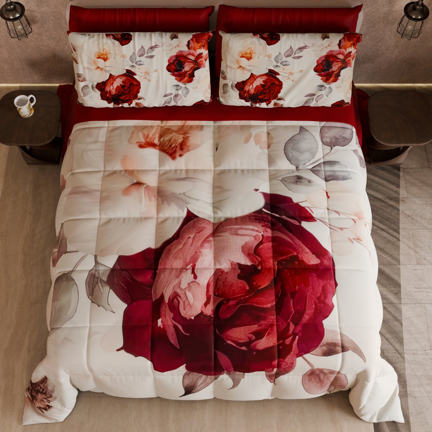 Piumone, Trapunta Matrimoniale, Singola, Piazza e Mezza Floreale 04-171