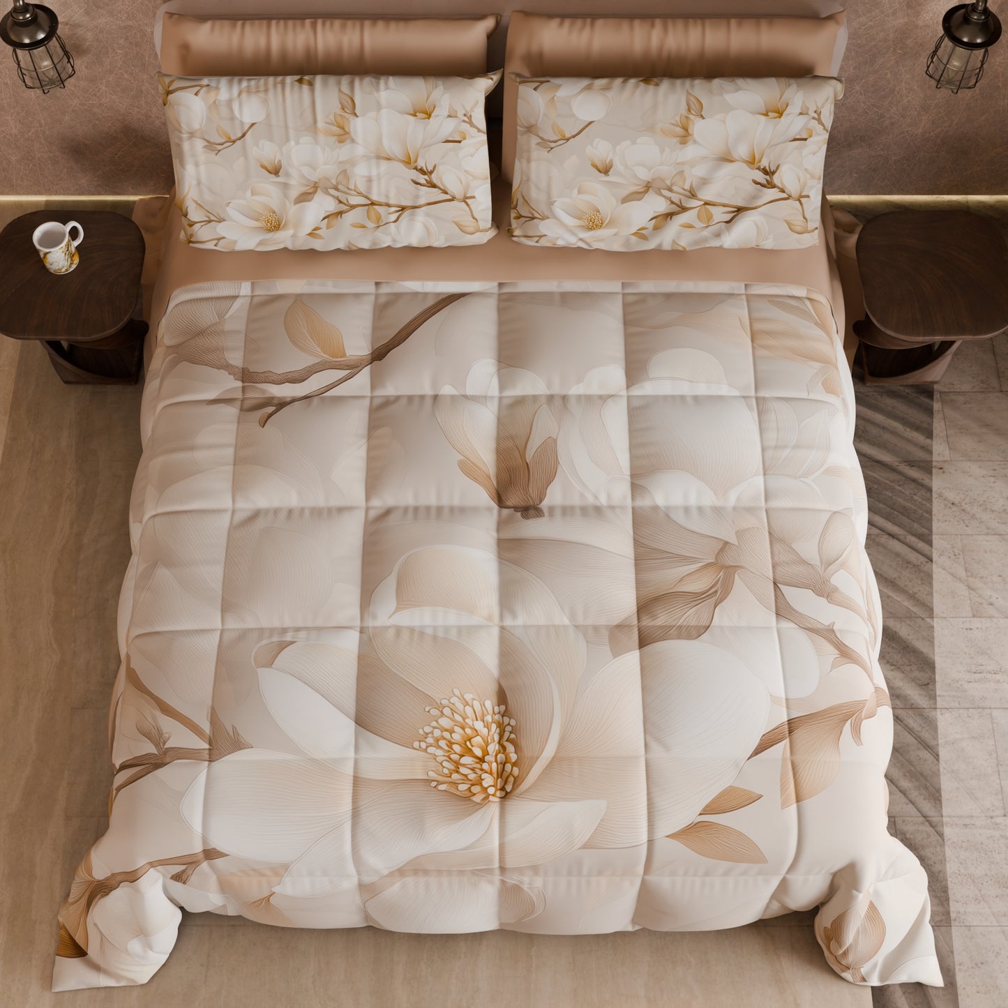 Piumone, Trapunta Matrimoniale, Singola, Piazza e Mezza Floreale 04-175