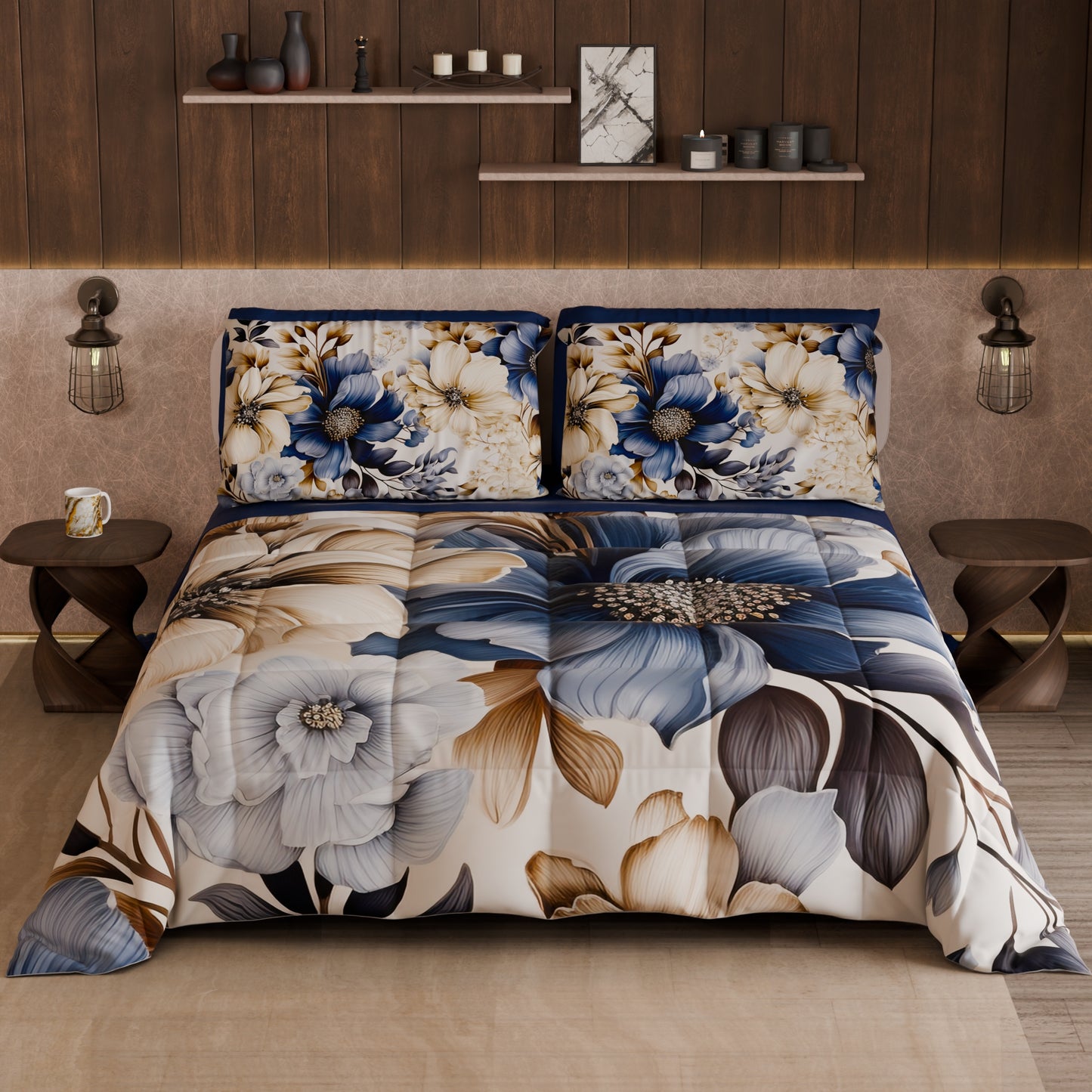 Piumone, Trapunta Matrimoniale, Singola, Piazza e Mezza Floreale 04-300