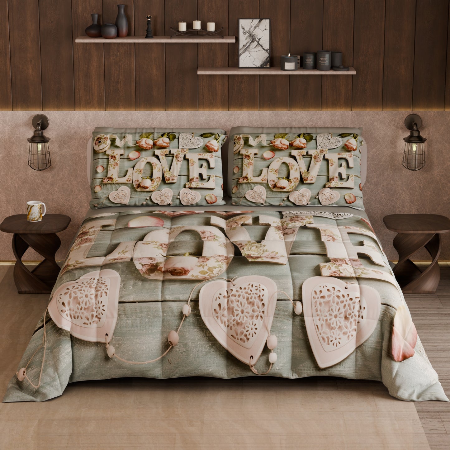 Piumone, Trapunta Matrimoniale, Singola, Piazza e Mezza Shabby 318