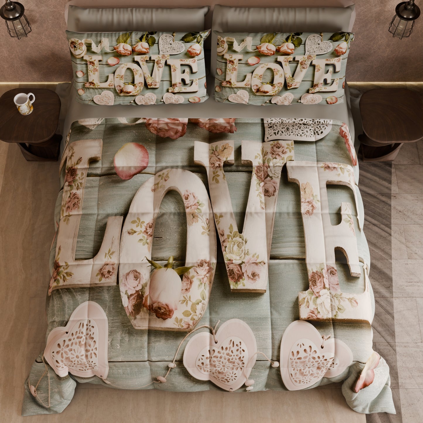 Piumone, Trapunta Matrimoniale, Singola, Piazza e Mezza Shabby 318