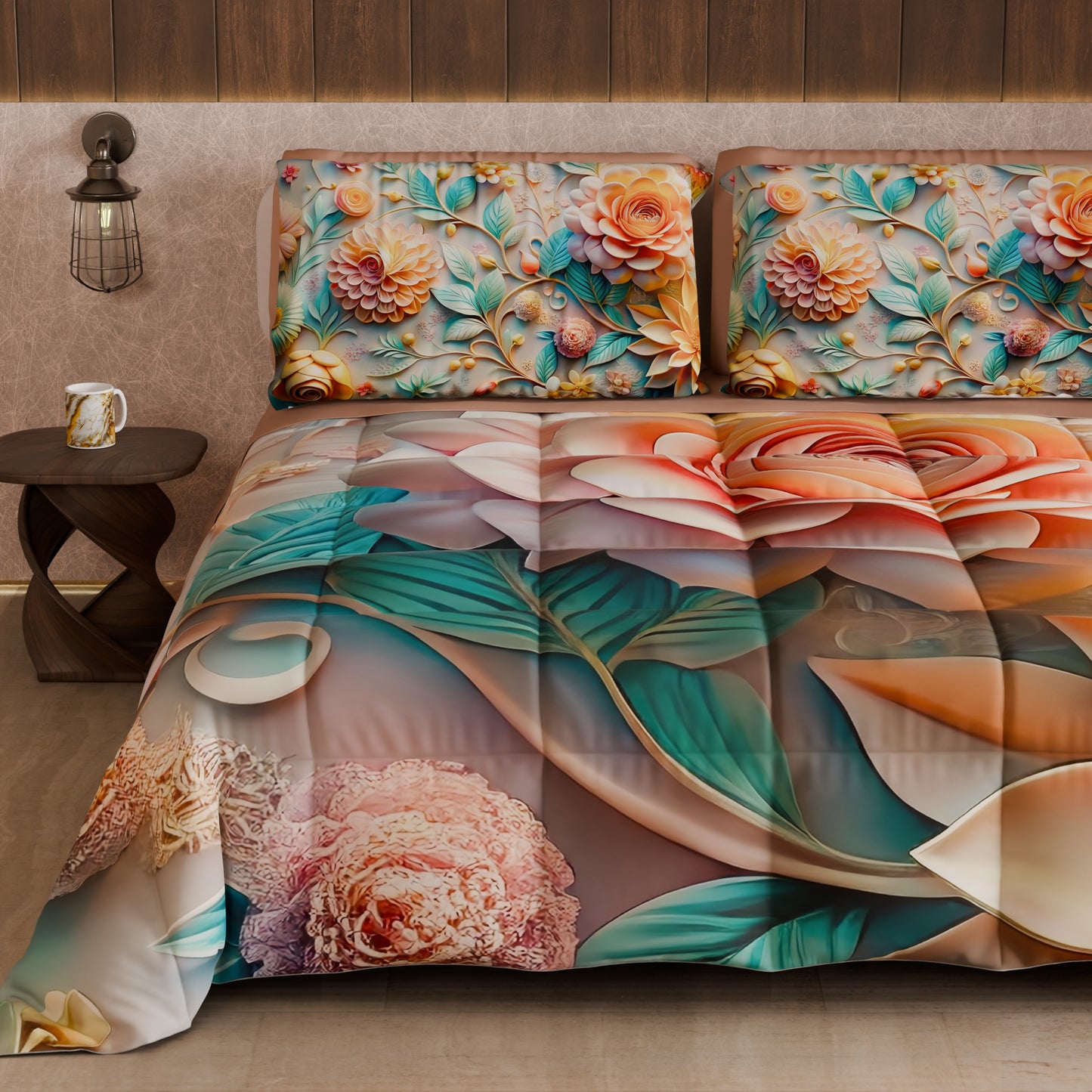 Piumone, Trapunta Matrimoniale, Singola, Piazza e Mezza Floreale 05-11