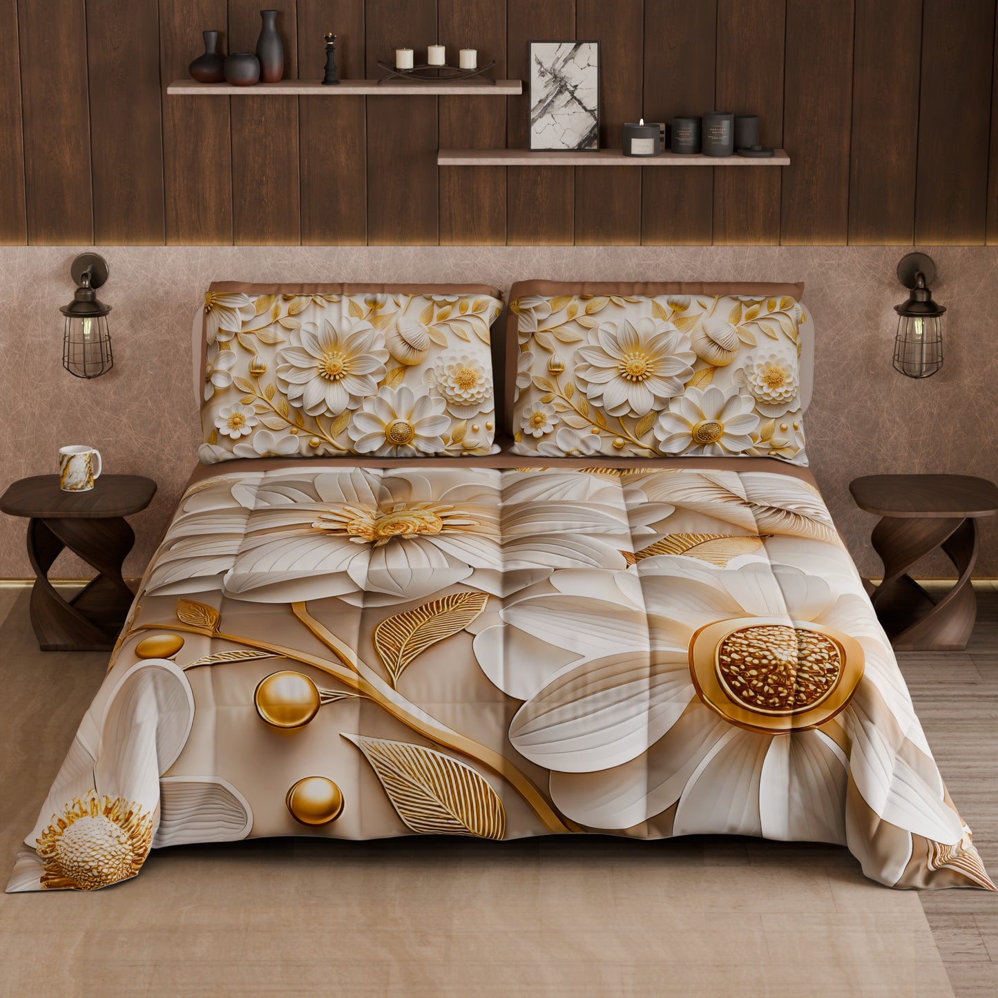 Piumone, Trapunta Matrimoniale, Singola, Piazza e Mezza Floreale 05-13