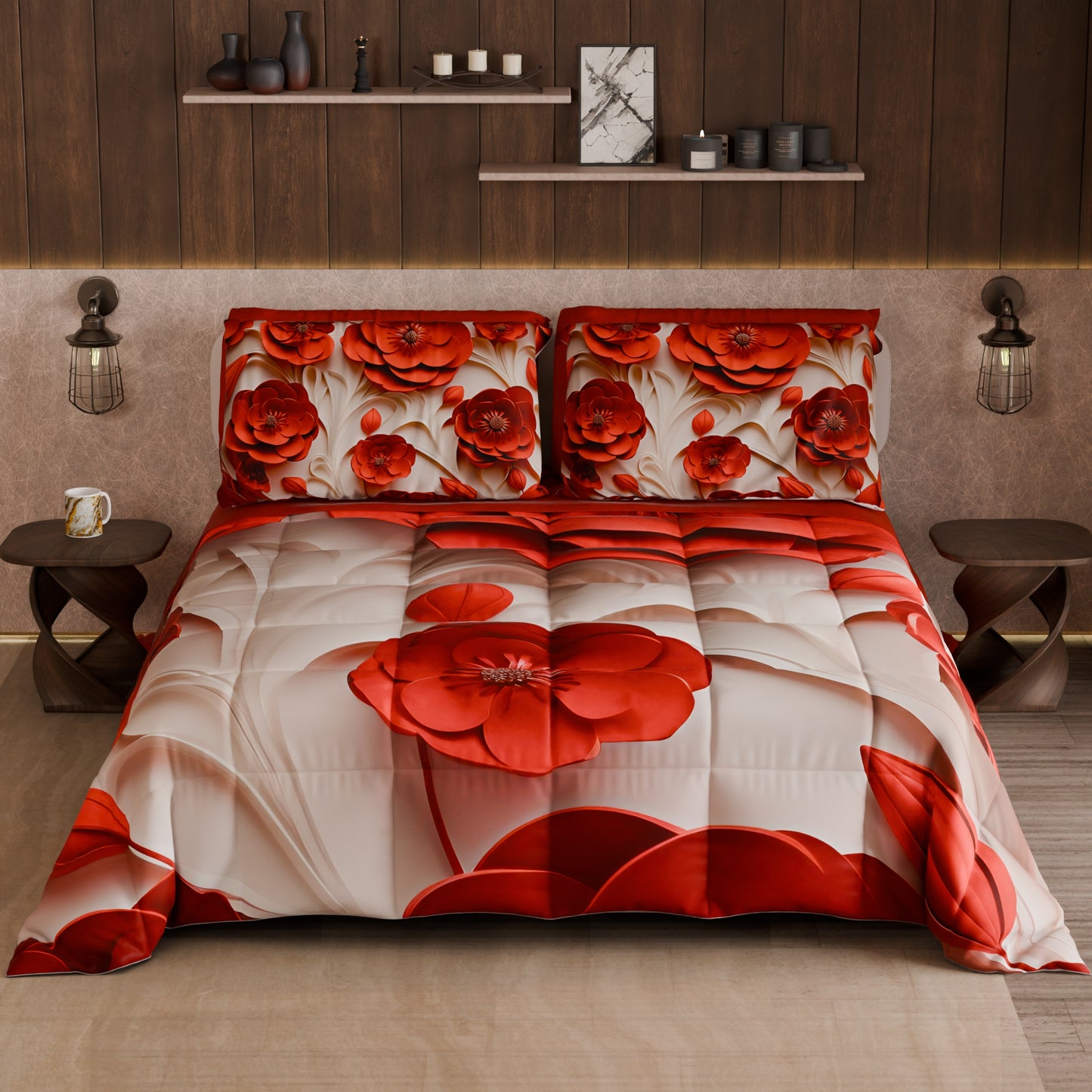 Piumone, Trapunta Matrimoniale, Singola, Piazza e Mezza Floreale 05-14