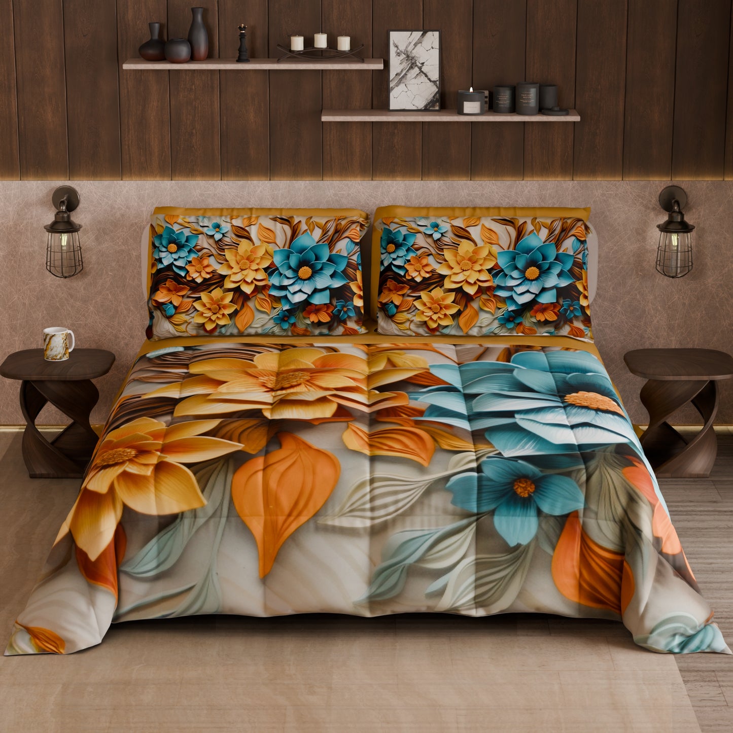 Piumone, Trapunta Matrimoniale, Singola, Piazza e Mezza Floreale 05-16