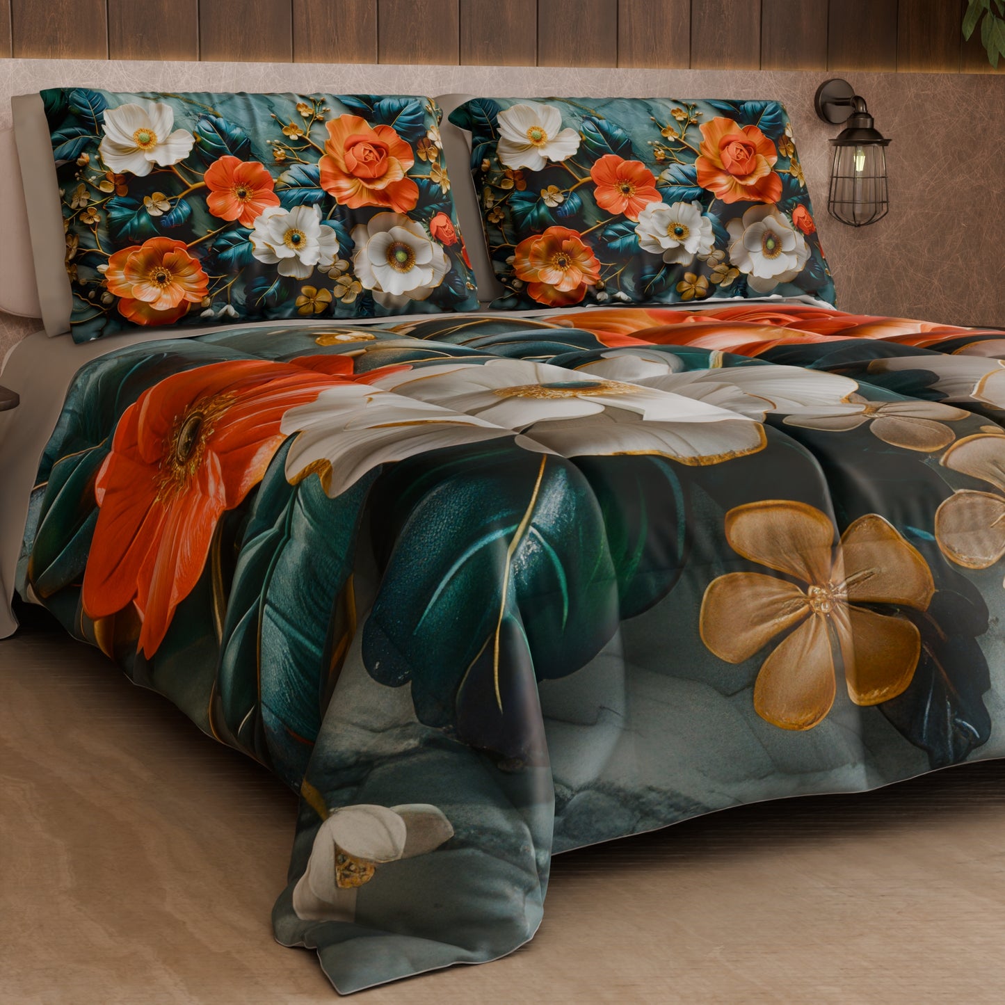 Piumone, Trapunta Matrimoniale, Singola, Piazza e Mezza Floreale 05-18