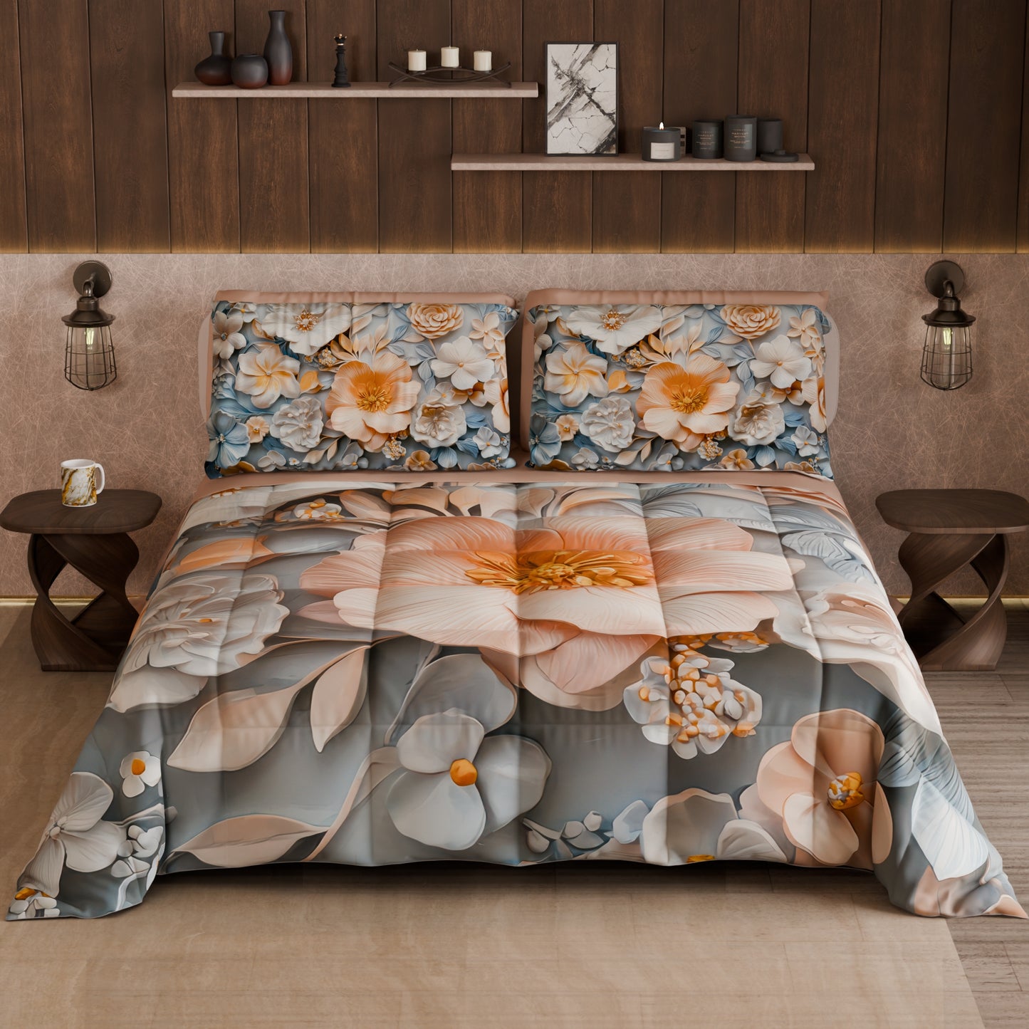 Piumone, Trapunta Matrimoniale, Singola, Piazza e Mezza Floreale 05-20