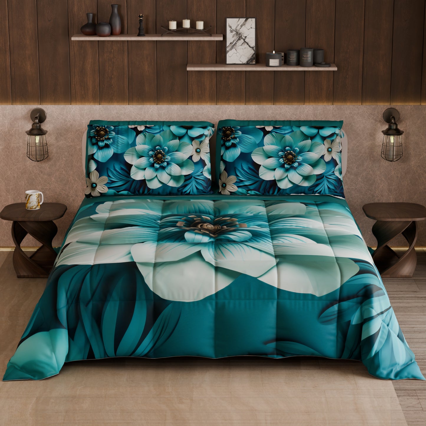 Piumone, Trapunta Matrimoniale, Singola, Piazza e Mezza Floreale 05-21