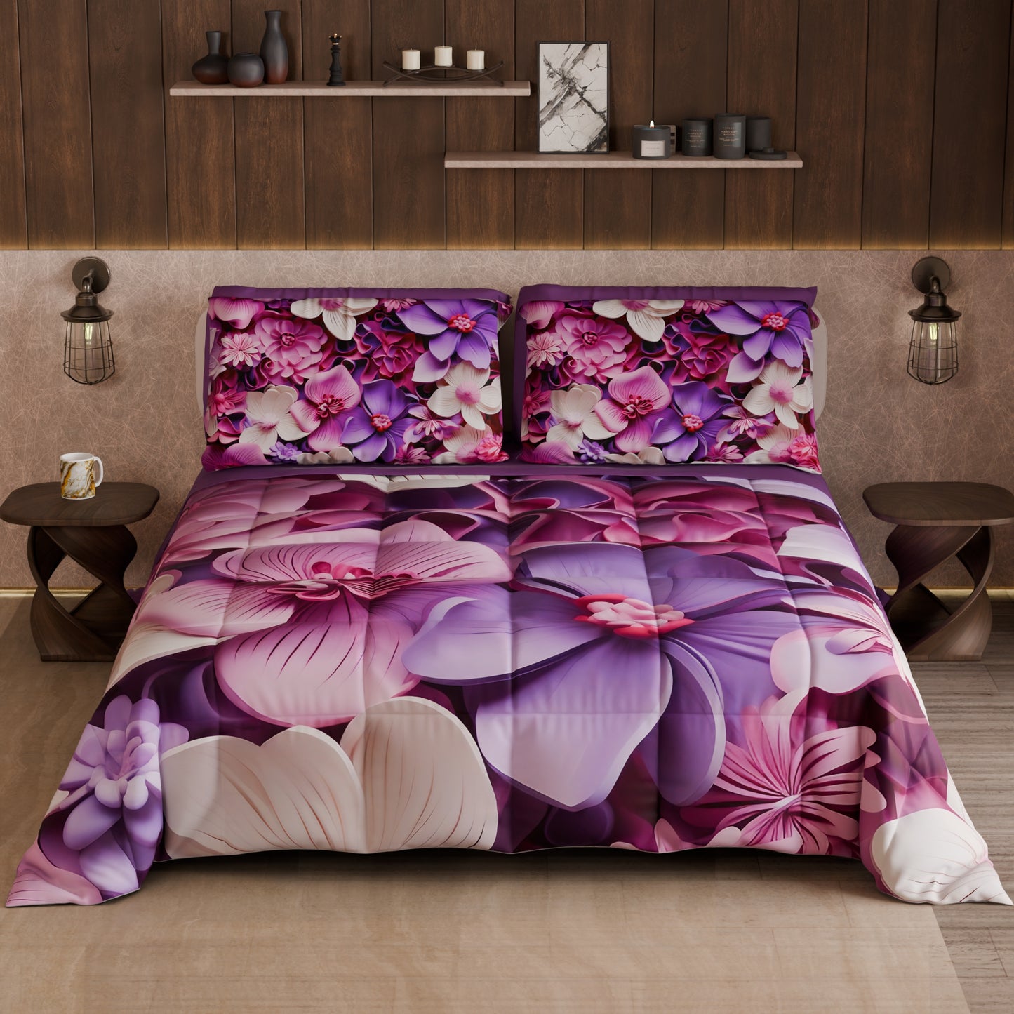 Piumone, Trapunta Matrimoniale, Singola, Piazza e Mezza Floreale 05-23