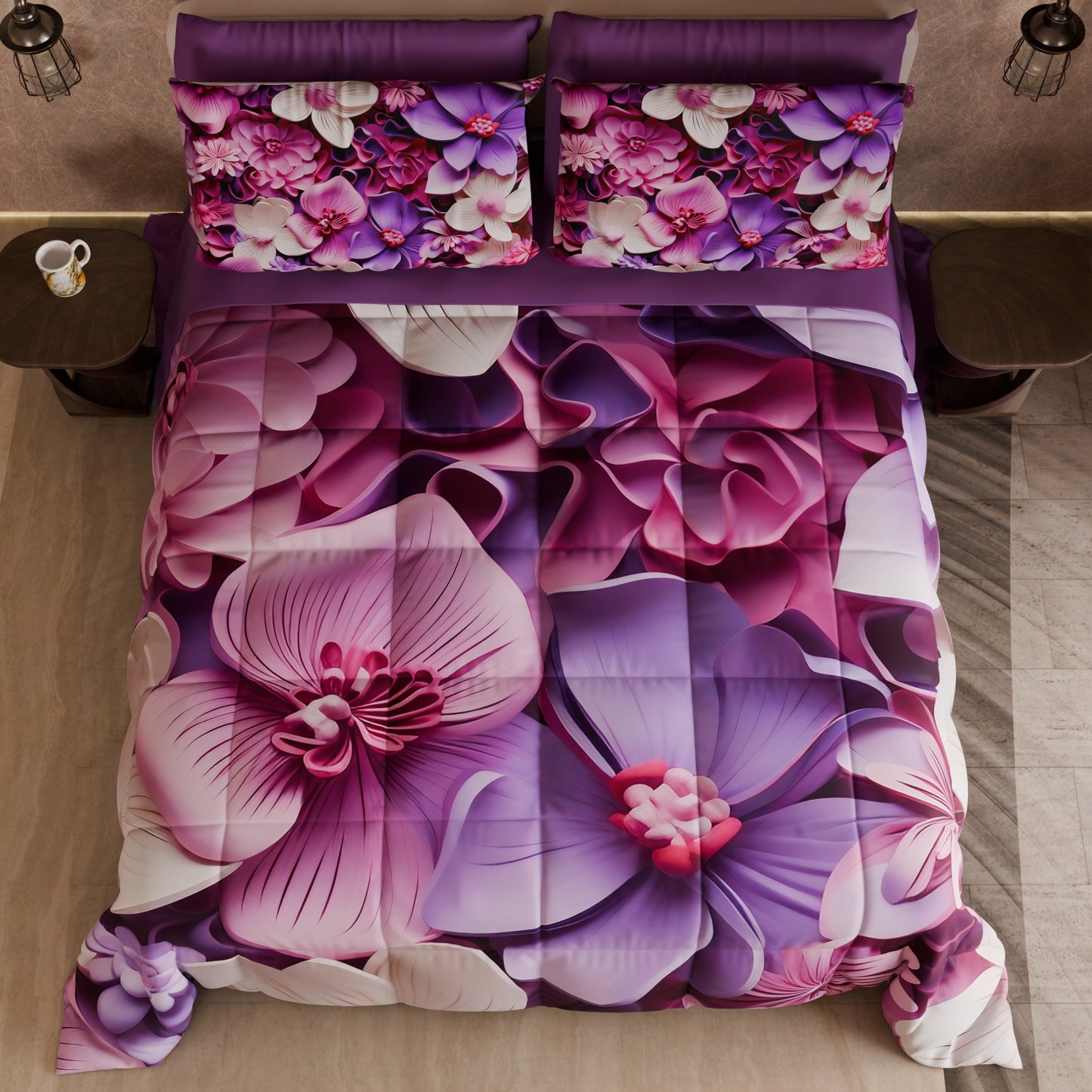 Piumone, Trapunta Matrimoniale, Singola, Piazza e Mezza Floreale 05-23