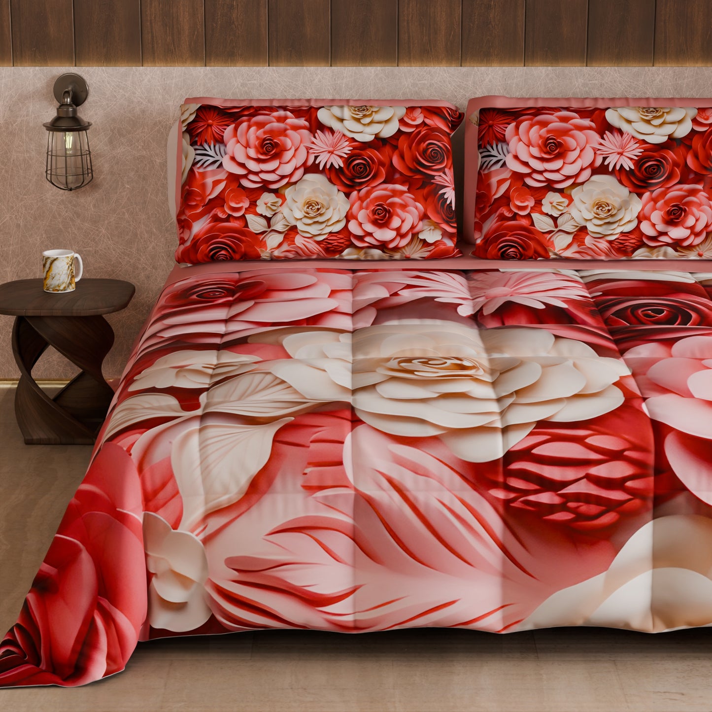 Piumone, Trapunta Matrimoniale, Singola, Piazza e Mezza Floreale 05-3