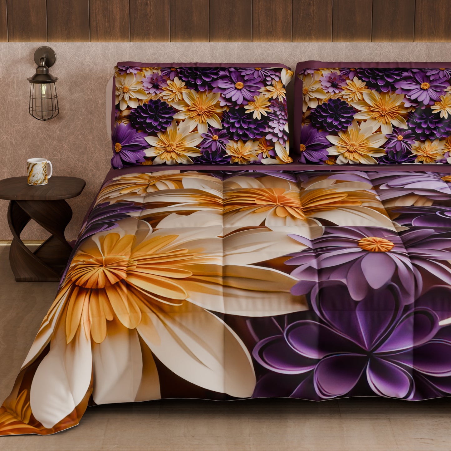 Piumone, Trapunta Matrimoniale, Singola, Piazza e Mezza Floreale 05-4