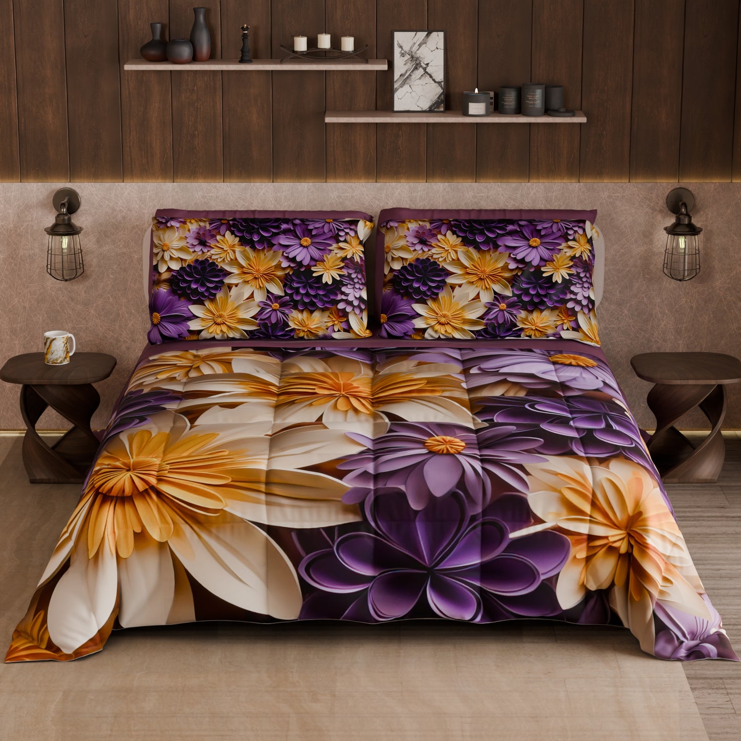 Piumone, Trapunta Matrimoniale, Singola, Piazza e Mezza Floreale 05-4