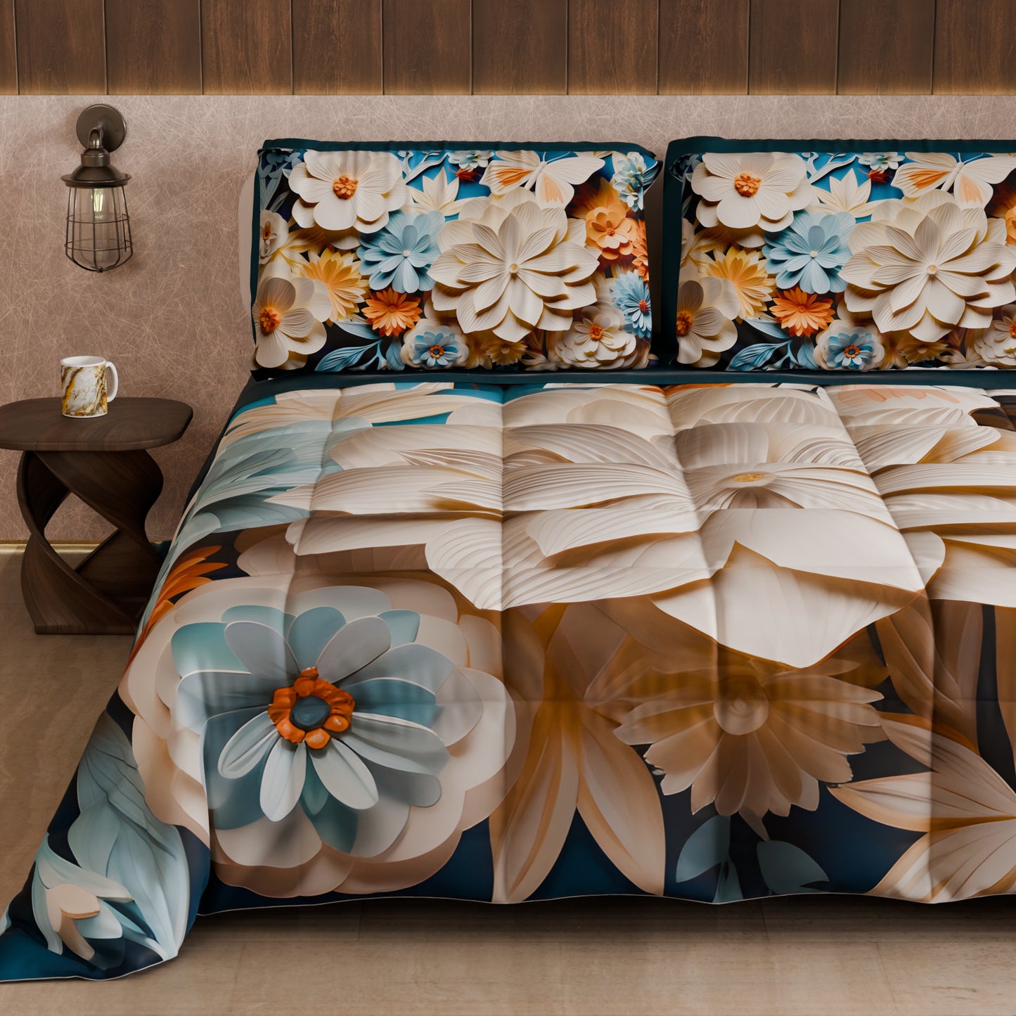 Piumone, Trapunta Matrimoniale, Singola, Piazza e Mezza Floreale 05-5