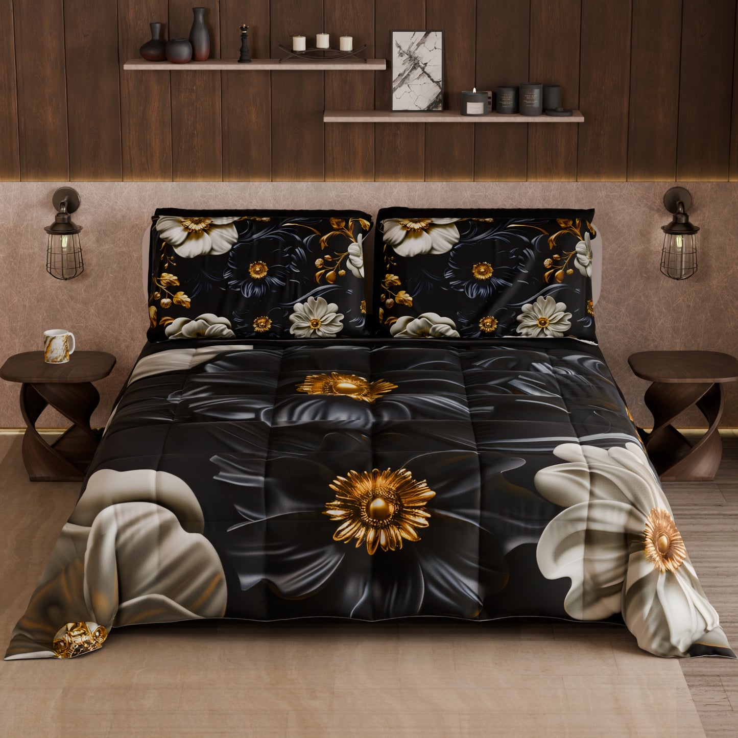 Piumone, Trapunta Matrimoniale, Singola, Piazza e Mezza Floreale 05-6