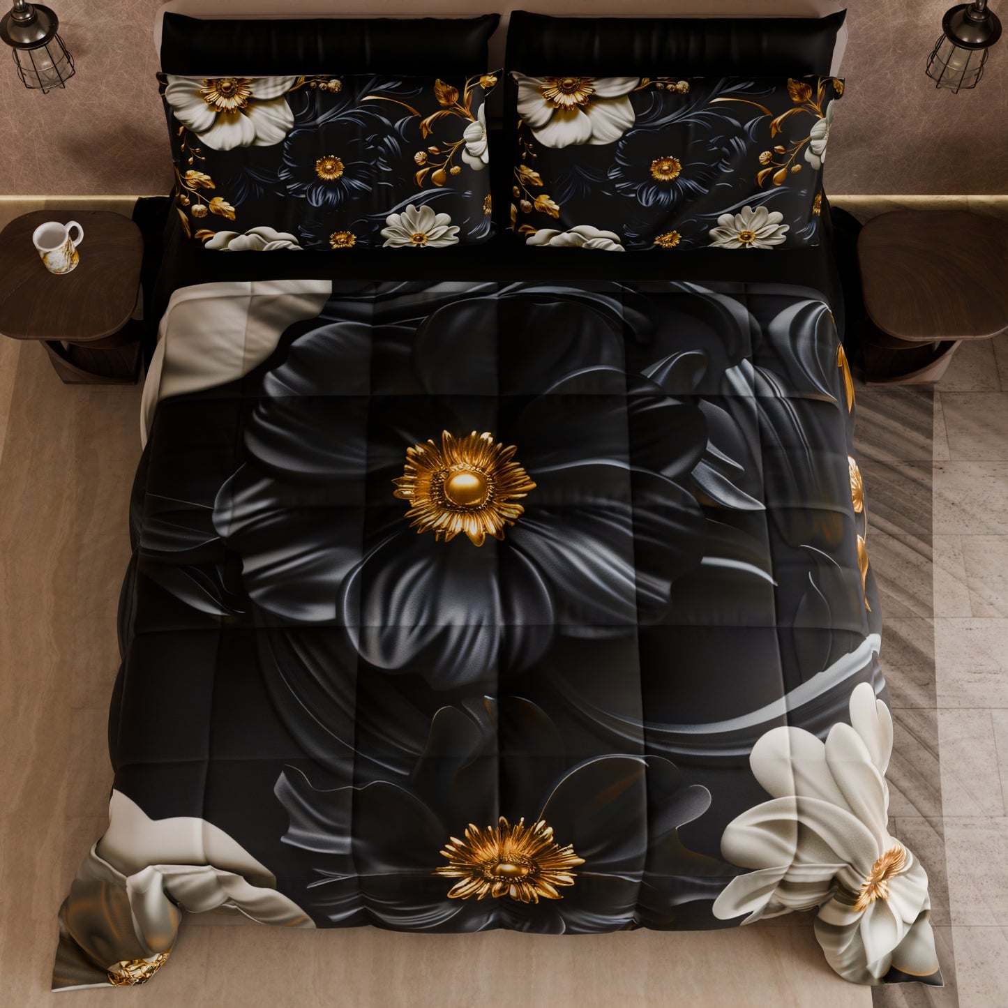 Piumone, Trapunta Matrimoniale, Singola, Piazza e Mezza Floreale 05-6