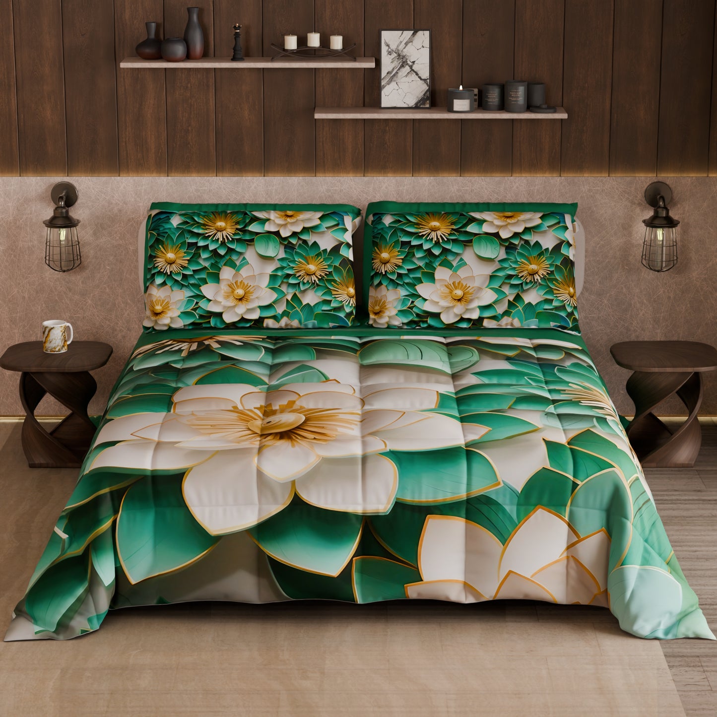 Piumone, Trapunta Matrimoniale, Singola, Piazza e Mezza Floreale 05-7