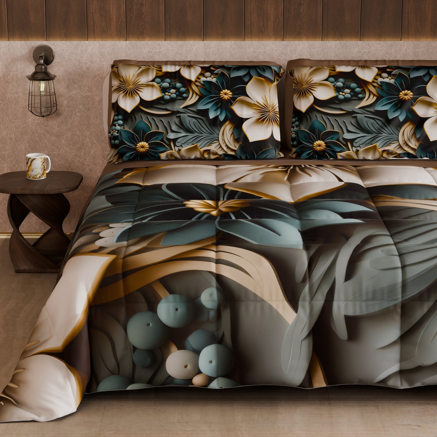 Piumone, Trapunta Matrimoniale, Singola, Piazza e Mezza Floreale 05-8