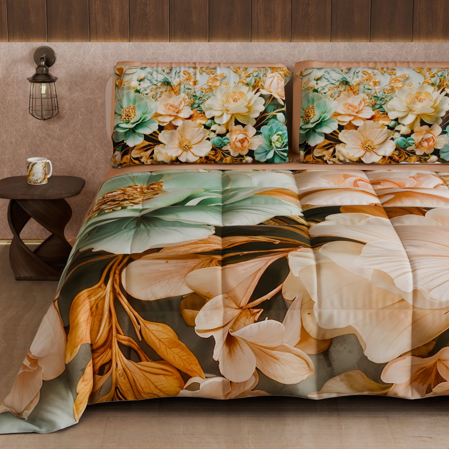 Piumone, Trapunta Matrimoniale, Singola, Piazza e Mezza Floreale 05-9