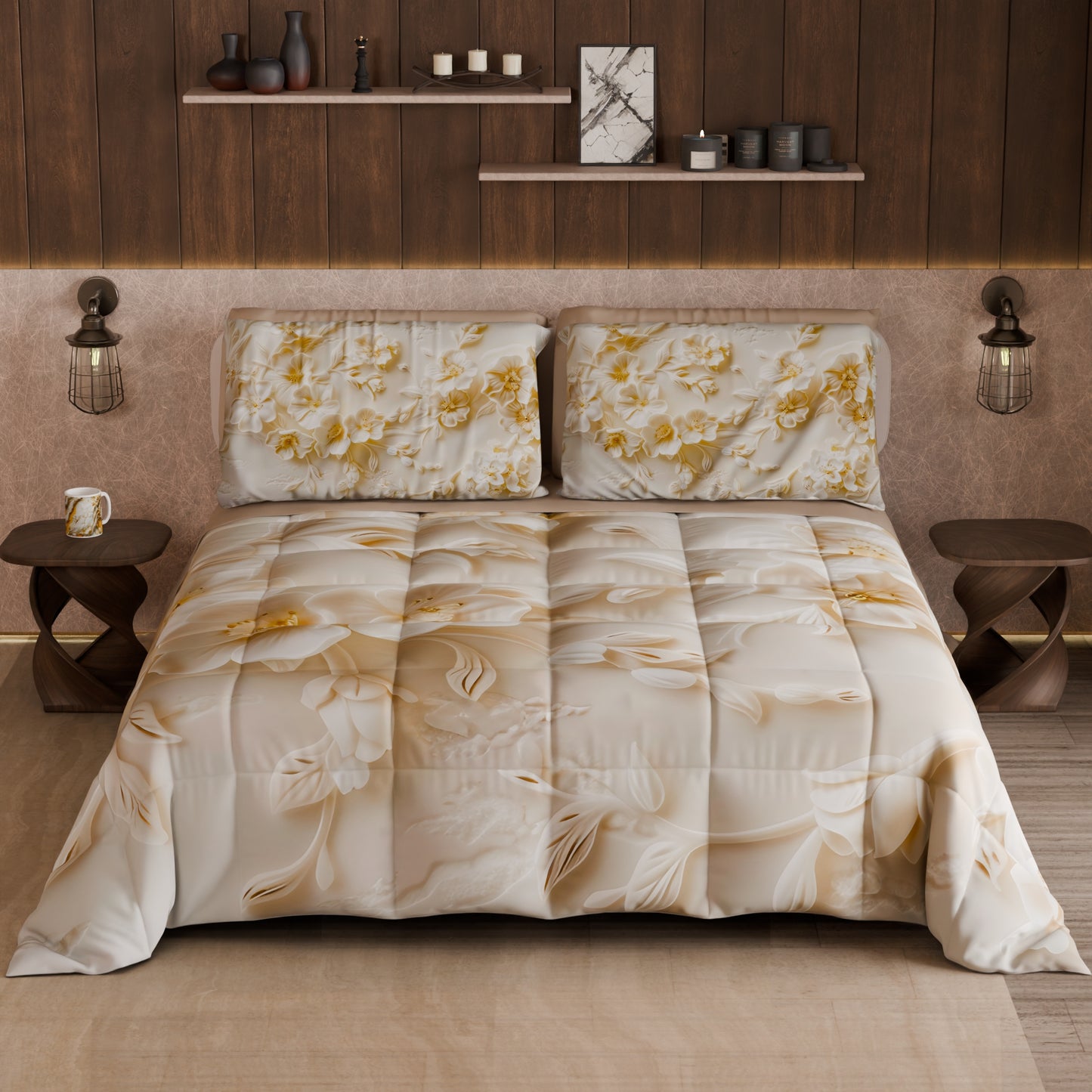 Piumone, Trapunta Matrimoniale, Singola, Piazza e Mezza Floreale 06-10