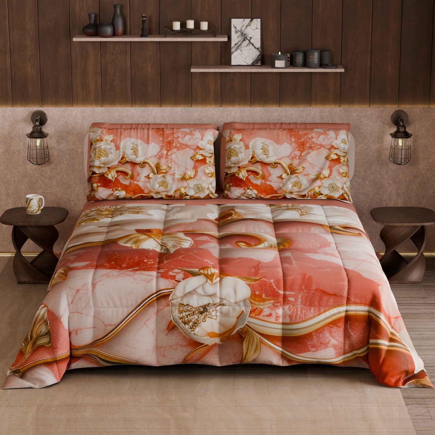 Piumone, Trapunta Matrimoniale, Singola, Piazza e Mezza Floreale 06-11