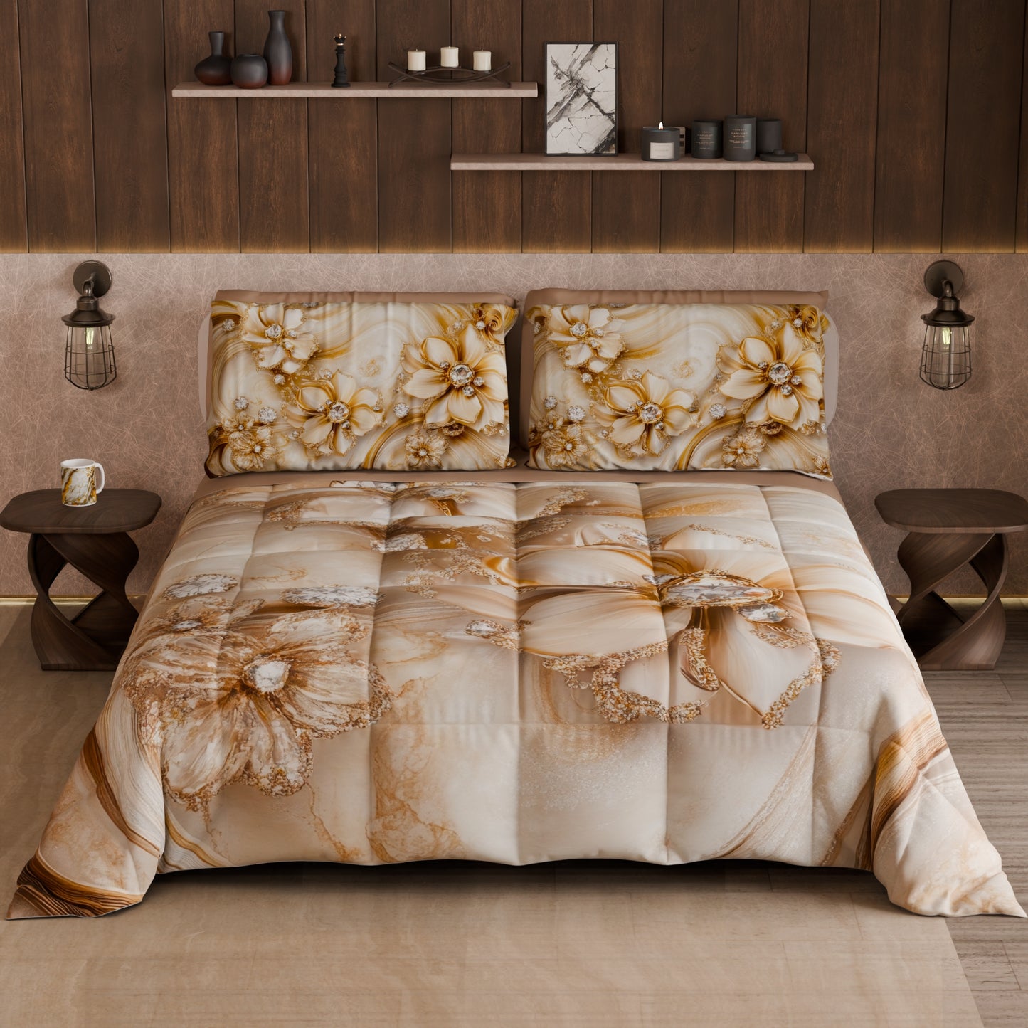 Piumone, Trapunta Matrimoniale, Singola, Piazza e Mezza Floreale 06-13