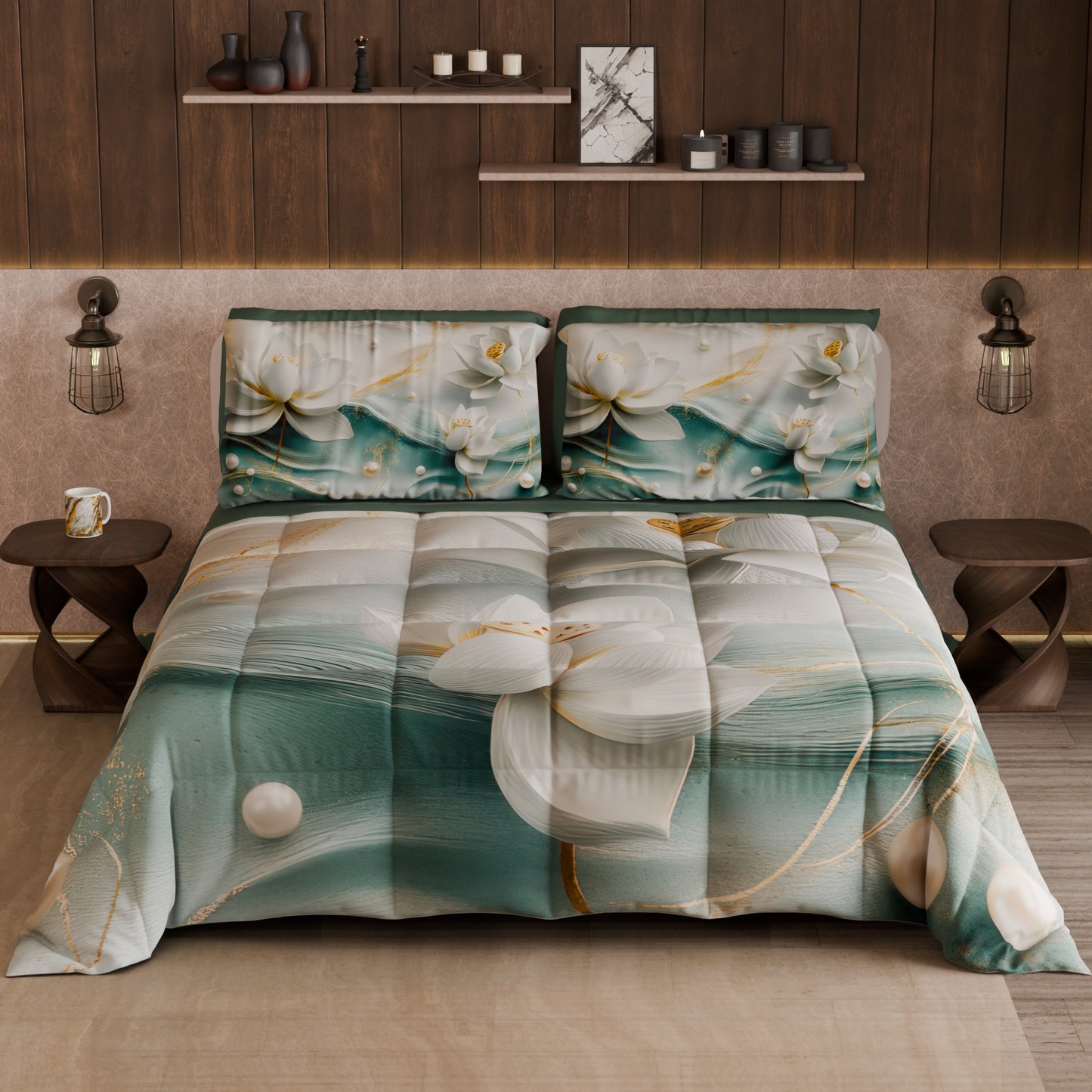 Piumone, Trapunta Matrimoniale, Singola, Piazza e Mezza Floreale 06-14