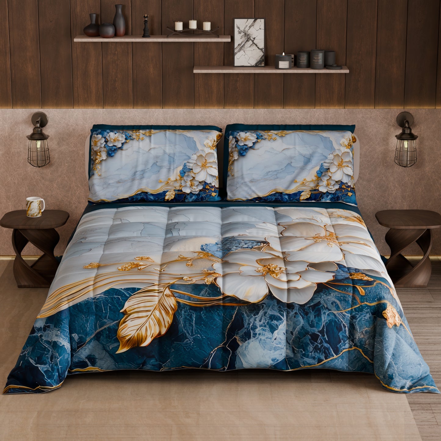 Piumone, Trapunta Matrimoniale, Singola, Piazza e Mezza Floreale 06-15