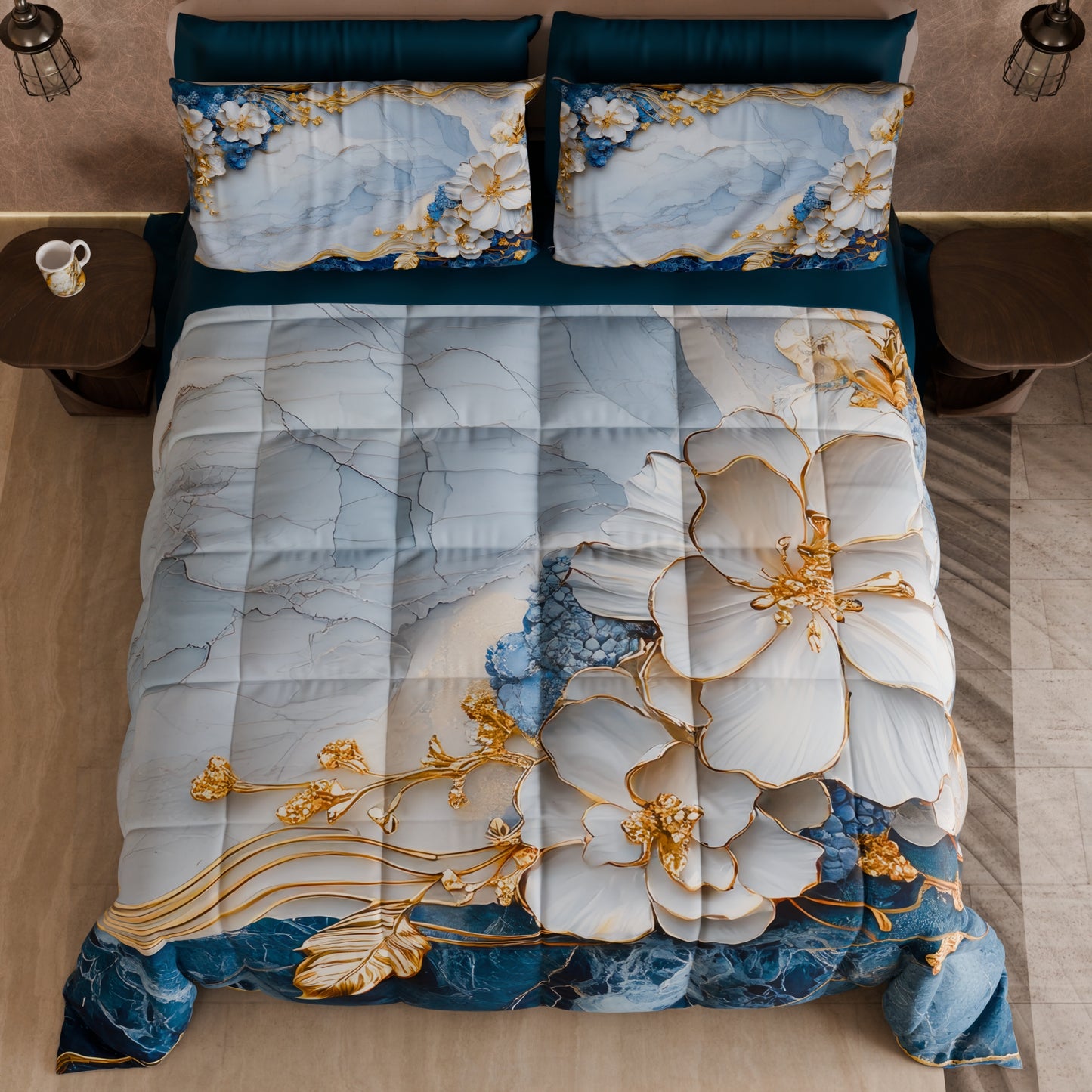 Piumone, Trapunta Matrimoniale, Singola, Piazza e Mezza Floreale 06-15