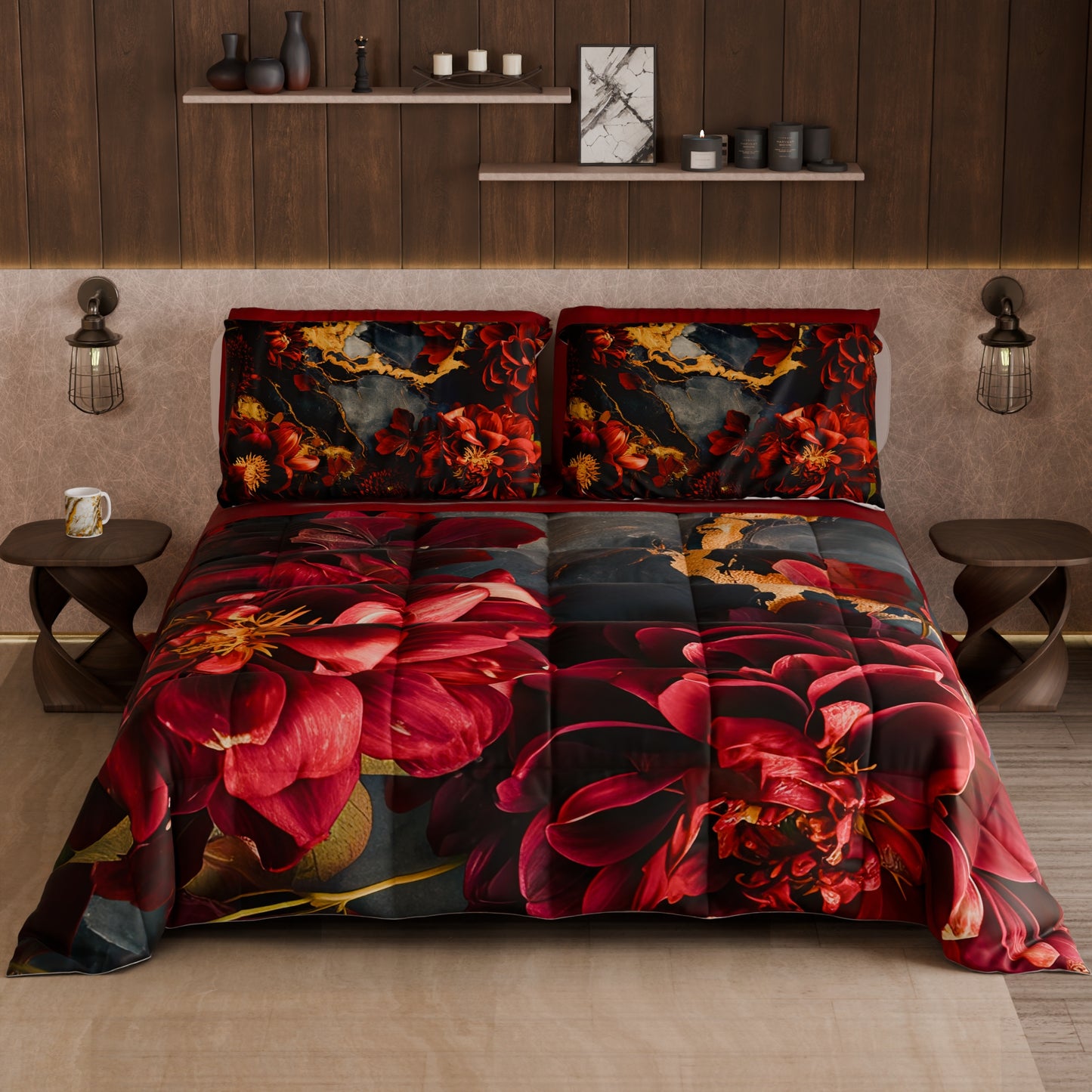 Piumone, Trapunta Matrimoniale, Singola, Piazza e Mezza Floreale 06-16